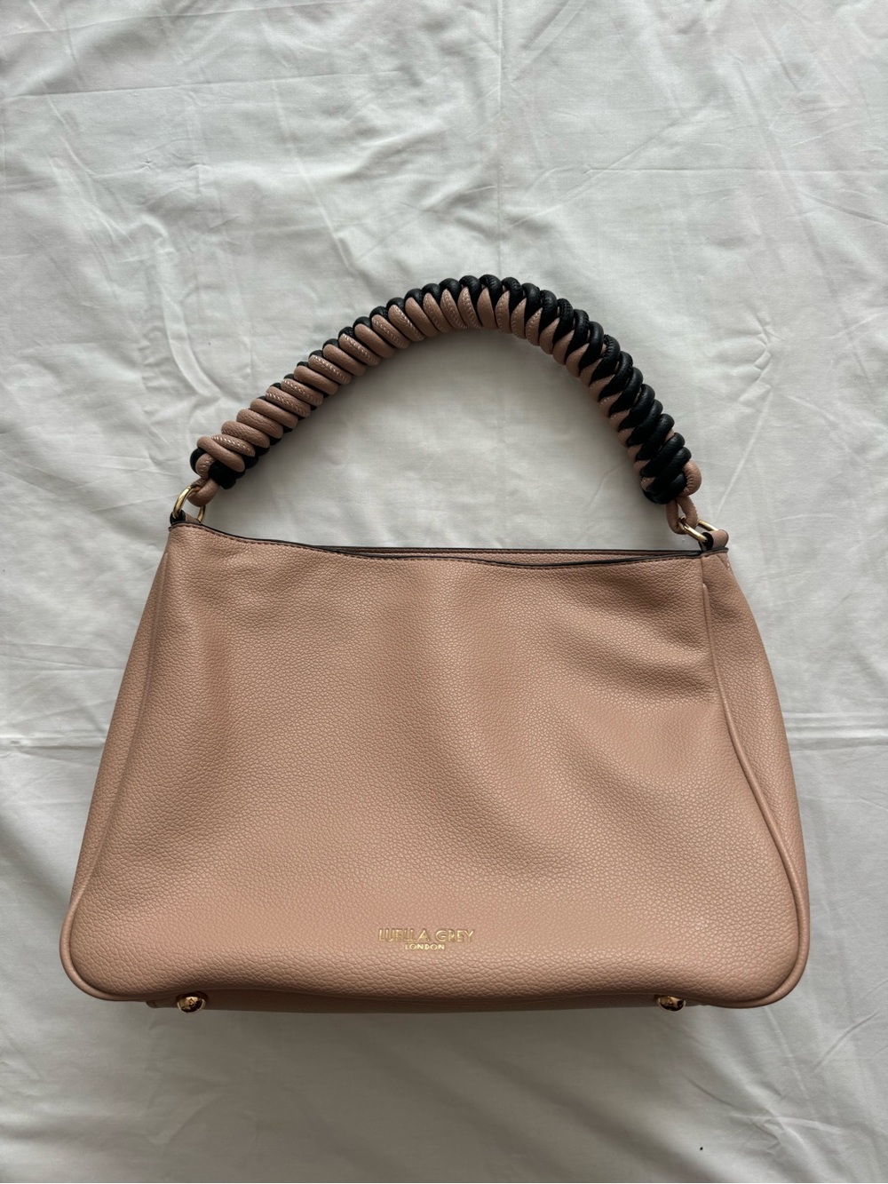 Luella Grey London Taupe Pebbled Faux Leather Shoulder Bag NWOT